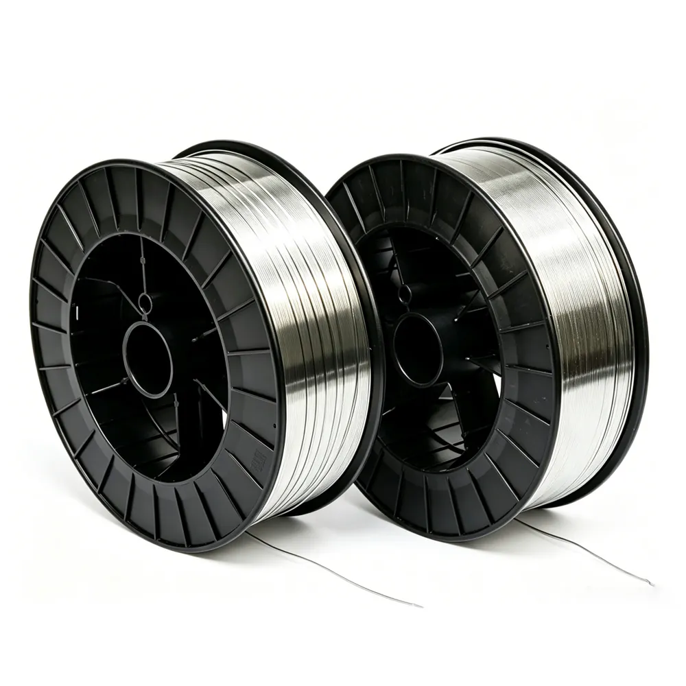 Single spool of neatly wound high purity ASTM Grade 1 TA1 titanium wire on white background