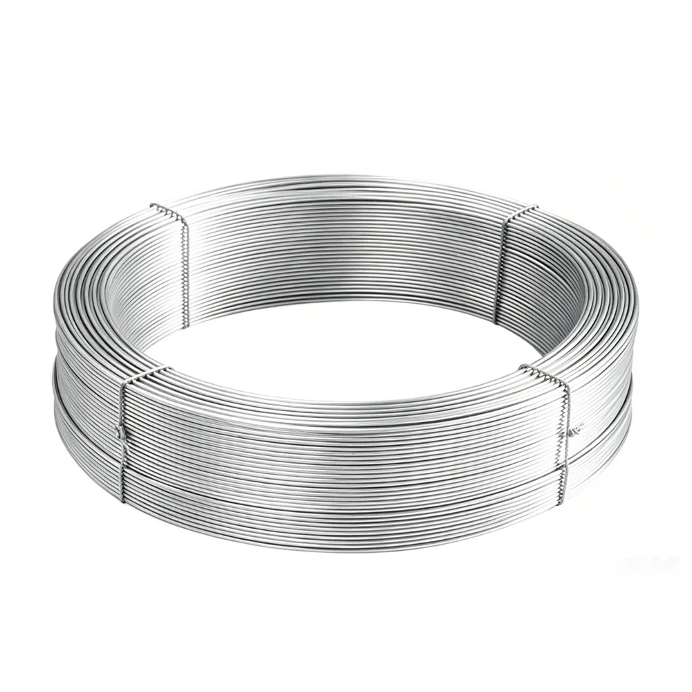 Coil of high strength Grade 5 Ti-6Al-4V titanium wire with a clean silver grey metallic finish