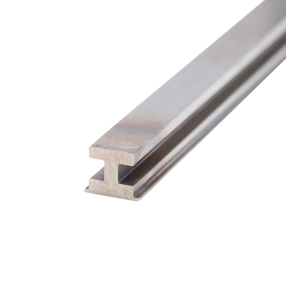 Cold drawn H-shaped stainless steel guide rail wire showing precision sliding track